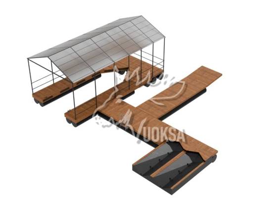 Крытый эллинг на плавучих понтонах из ПНД