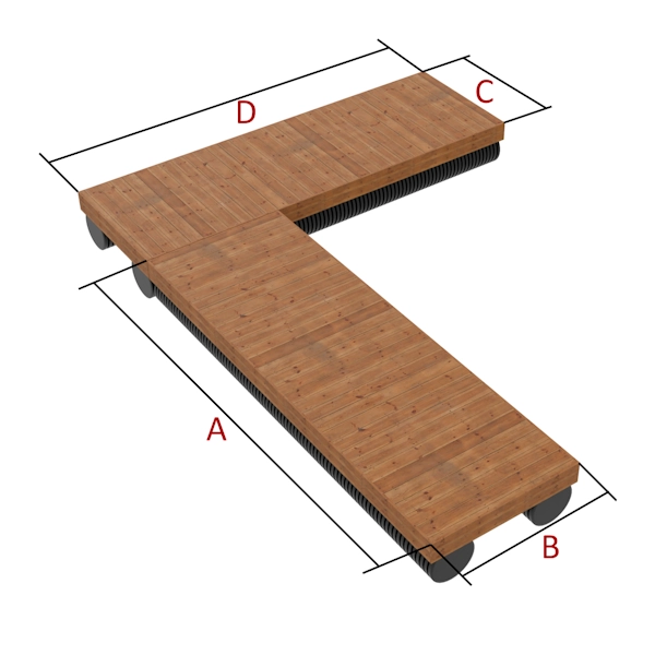 Г-образный пирс на понтонах